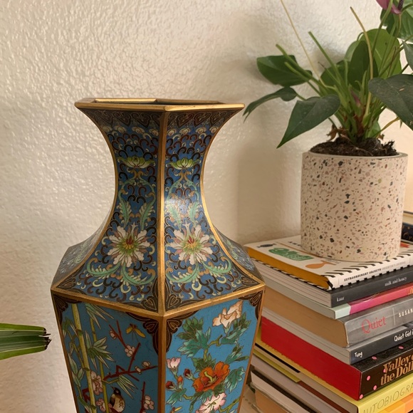 RARE Blue Cloisonné Vase - Picture 7 of 9